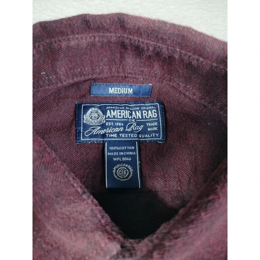 American Rag Cie Shirt Mens Medium Red Lumberjack Cabincore Outdoors Winter